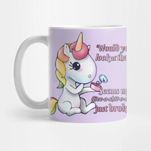 Snarkles the Vulgar Unicorn - Give-a-shit-o-meter Mug